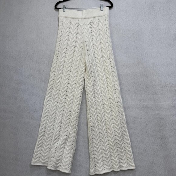 Sabo Pants Womens Medium White Knit Wide Leg Crochet Sweater AUS 10 USA 6 Boho - Picture 6 of 10